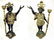 PAIR GILT BRONZE BLACKAMOOR / NUBIAN SCULPTURES /
