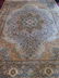 LARGE PERSIAN STYLE WOOL RUG, TAN, PALE BLUE, IVORY AND