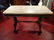 ANTIQUE MARBLE TOP TABLE, CARVED WOOD BASE, PAW FEET,