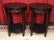 PAIR ROUND TABLES, DISTRESSED BLACK FINISH, SINGLE