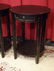 PAIR ROUND TABLES, DISTRESSED BLACK FINISH, SINGLE - 2