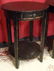 PAIR ROUND TABLES, DISTRESSED BLACK FINISH, SINGLE - 3