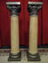 PAIR CERAMIC IONIC COLUMN PEDESTALS, GRAY/SILVER