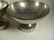 PAIR CAST METAL PEDESTAL BOWLS, ALUMINUM FINISH, APPROX - 3