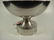 CAST METAL PEDESTAL BOWL, ALUMINUM FINISH, APPROX 7.5" - 3