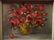 OIL ON CANVAS PAINTING, FLORAL STILL LIFE, RED ROSES, - 2