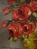 OIL ON CANVAS PAINTING, FLORAL STILL LIFE, RED ROSES, - 3