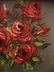 OIL ON CANVAS PAINTING, FLORAL STILL LIFE, RED ROSES, - 4