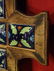 WOOD AND CERAMIC WALL CHEST, CARVED WOOD FRAME WITH - 3