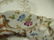 6 PC LIMOGES ASPARAGUS PLATES, GOLD & FLORAL DESIGN, - 6