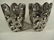2 PC CAST METAL CANDLE HOLDERS, ALUMINUM FINISH, APPROX