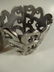 2 PC CAST METAL CANDLE HOLDERS, ALUMINUM FINISH, APPROX - 2