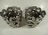 2 PC CAST METAL CANDLE HOLDERS, ALUMINUM FINISH, APPROX - 4