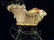 RABBIT FORM BABY CARRIAGE SCULPTURE, WICKER, METAL, AND
