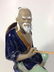CHINESE MUD MAN FISHERMAN CATCHING A FISH FIGURINE, - 2