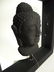 BUDDHA HEAD SCULPTURE, COMPOSITE, IN BLACK FRAME, - 5