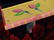 PAINTED WOOD SHELF WITH FLORALS, APPROX 4'W - 2