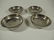 4 PC CAST METAL BOWLS, ALUMINUM FINISH, WITH FEET,