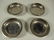 4 PC CAST METAL BOWLS, ALUMINUM FINISH, WITH FEET, - 2