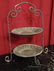 WICKER AND METAL 2 TIER SERVING DISH, NEW NEVER USED, - 2