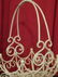 WHITE METAL BASKET, VERY GOOD CONDITION, 15"H X 13"W X - 3