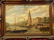 ANTIQUE OIL ON CANVAS PAINTING, EUROPEAN WATERFRONT