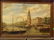ANTIQUE OIL ON CANVAS PAINTING, EUROPEAN WATERFRONT - 2