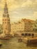 ANTIQUE OIL ON CANVAS PAINTING, EUROPEAN WATERFRONT - 5