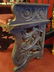 ANTIQUE CARVED WOOD CHURCH CHAIR, ELABORATELY CARVED - 4