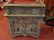 ANTIQUE CARVED WOOD CHURCH CHAIR, ELABORATELY CARVED - 6