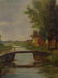 OIL ON CANVAS PAINTING, EUROPEAN CANAL SCENE, SIGNED C. - 6