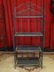BLUE PAINTED BAKER'S RACK, METAL AND WOOD, FOLDING