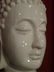 LARGE CERAMIC BUDDHA HEAD SCULPTURE, WHITE CRAQUELURE - 4