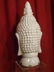 LARGE CERAMIC BUDDHA HEAD SCULPTURE, WHITE CRAQUELURE - 6