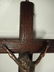 WOOD CRUCIFIX WITH COPPER METAL JESUS, HANGS ON WALL, - 3