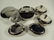 6 PC INDIVIDUAL ASHTRAYS WITH LIDS, INCLUDES 2 ROUND - 2