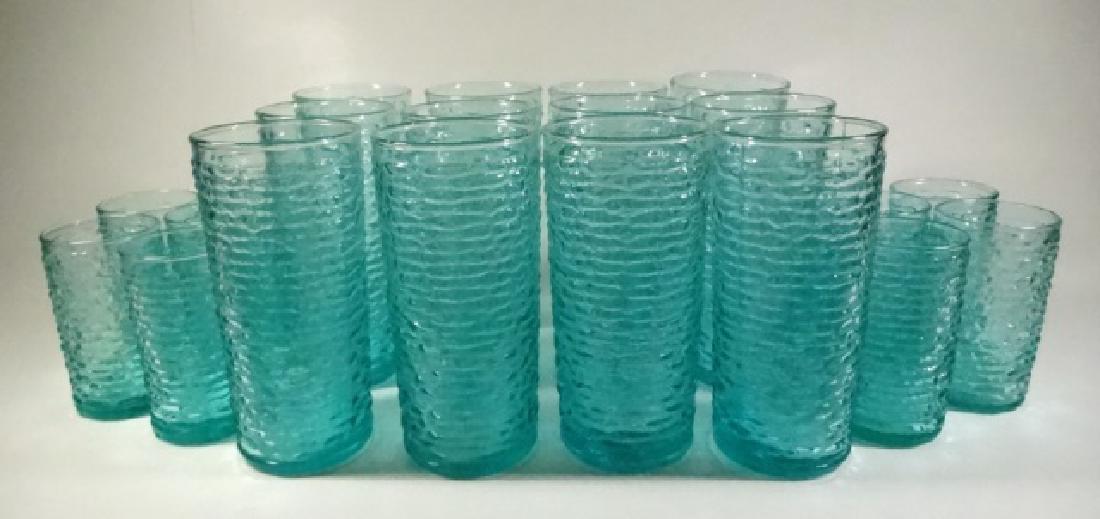 22 PC VINTAGE TUMBLERS & JUICE GLASSES, AQUAMARINE / (1 of 5)