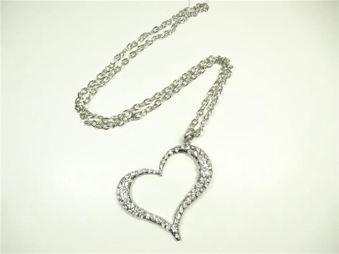 LARGE CRYSTAL HEART NECKLACE, LARGE CRYSTALS SET IN (1 of 4)