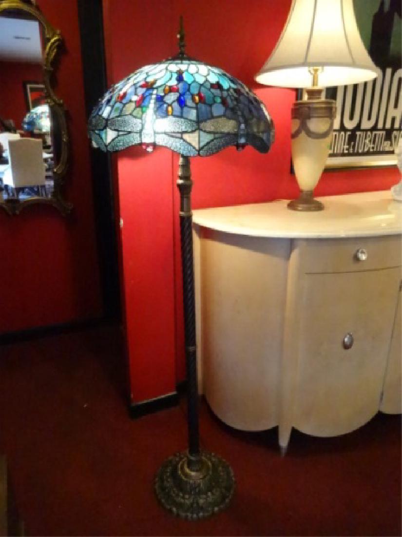 TIFFANY STYLE LEADED GLASS FLOOR LAMP BY SPLENDOUR (1 of 8)