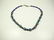 TURQUOISE & LAPIS BEAD NECKLACE, CORAL ACCENT ON CLASP,