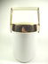 VINTAGE ICE BUCKET, WHITE WITH GOLD TONE HANDLE, APPROX