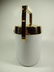 VINTAGE ICE BUCKET, WHITE WITH GOLD TONE HANDLE, APPROX - 2