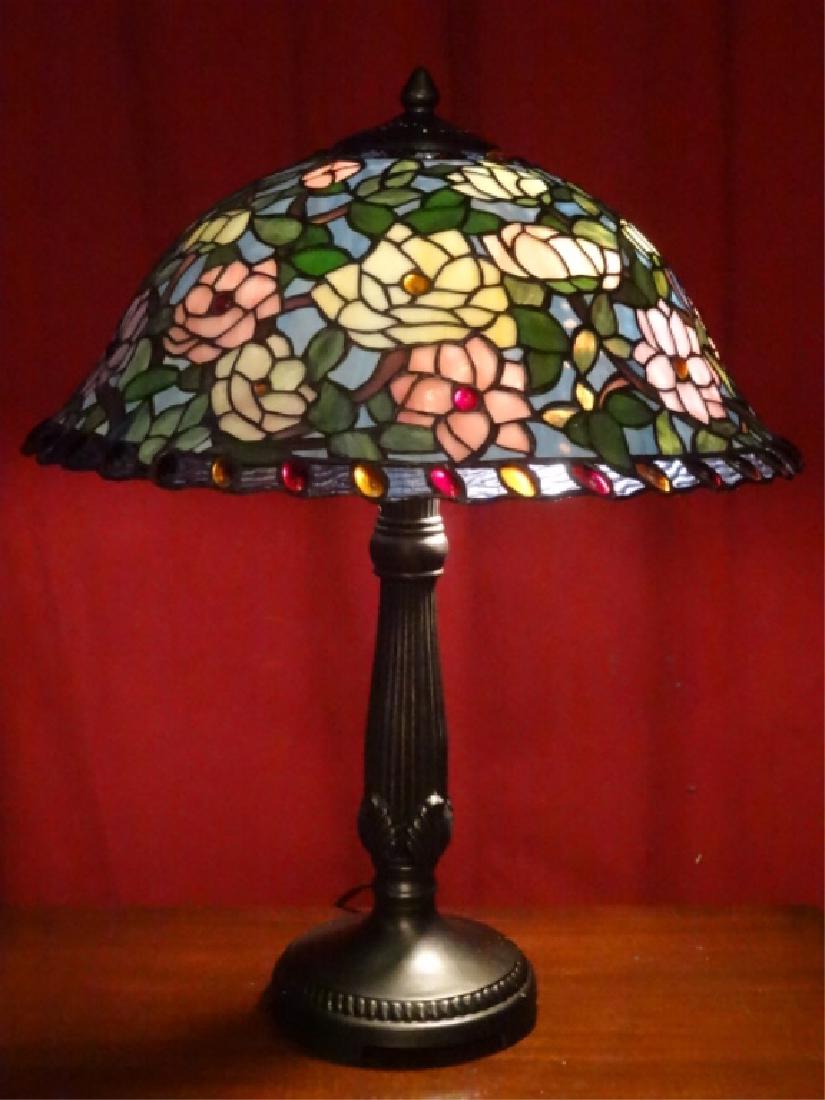 TIFFANY STYLE LEADED STAINED GLASS LAMP BY SPLENDOUR (1 of 7)
