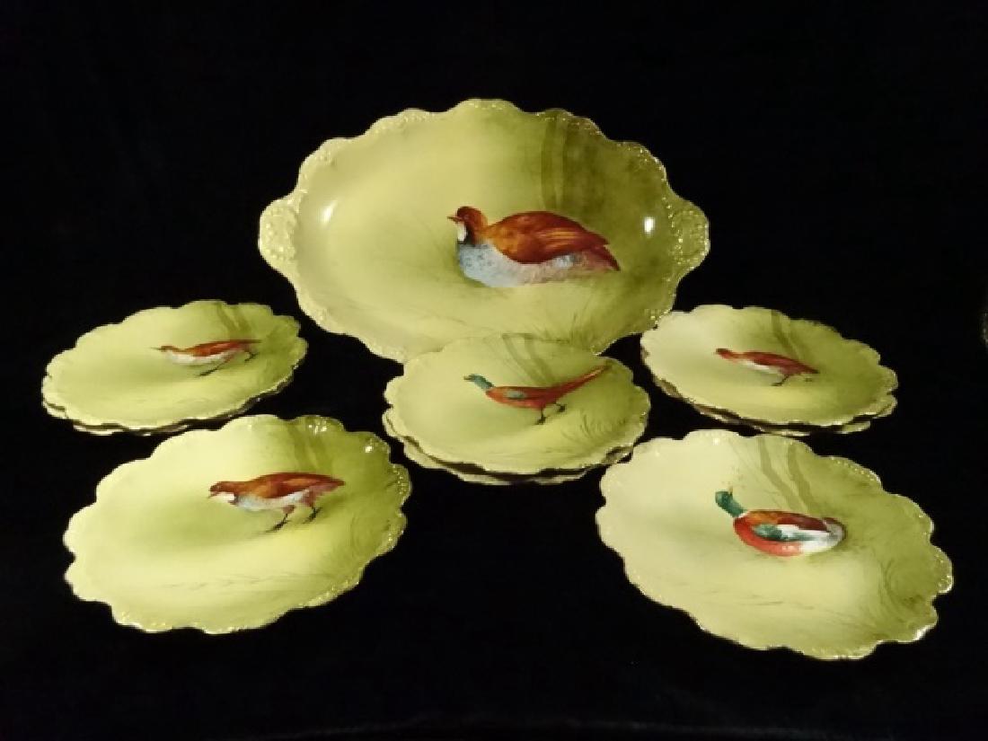 9 PC KLINGENBERG DWENGER LIMOGES BIRD PLATES AND (1 of 10)