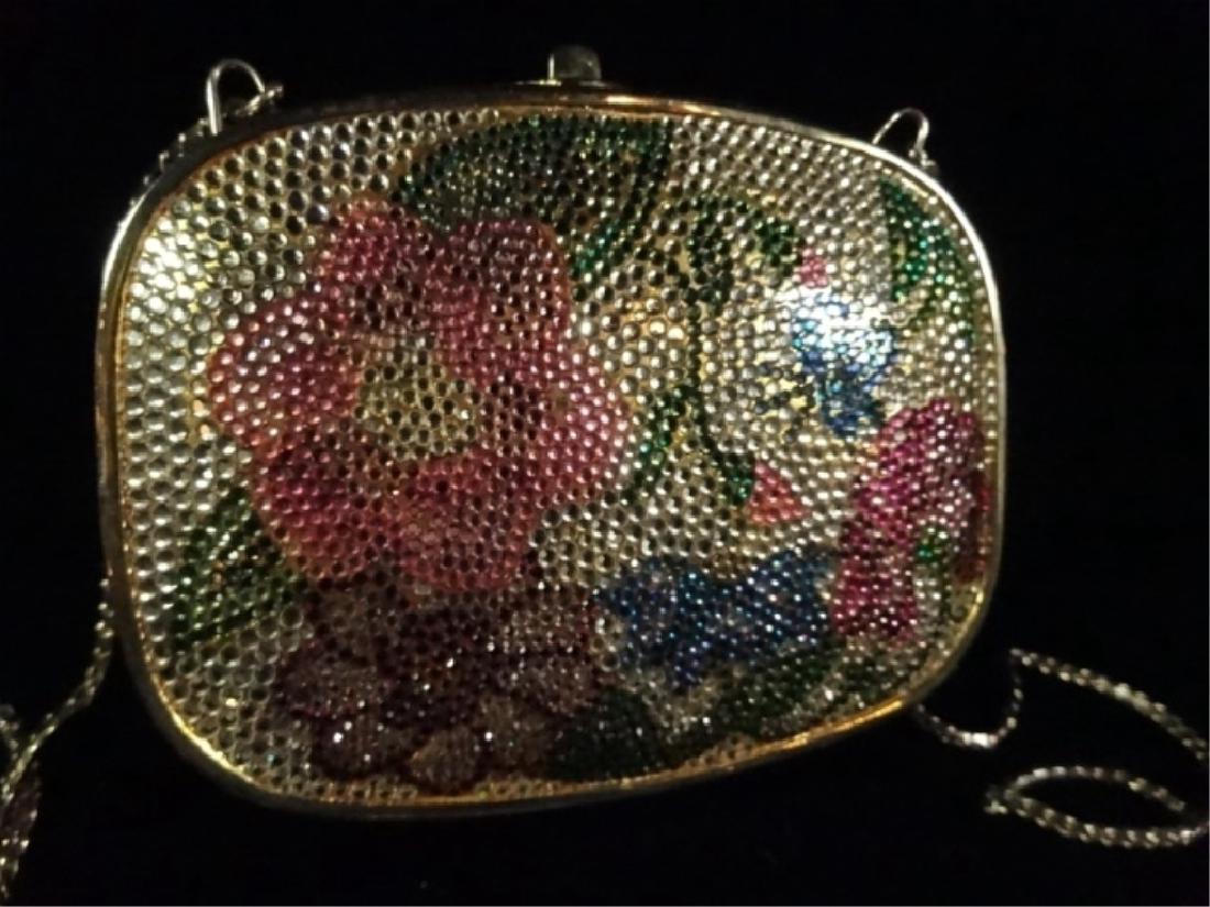 VINTAGE JUDITH LEIBER MINAUDIERE CLUTCH HANDBAG, FLORAL (1 of 14)