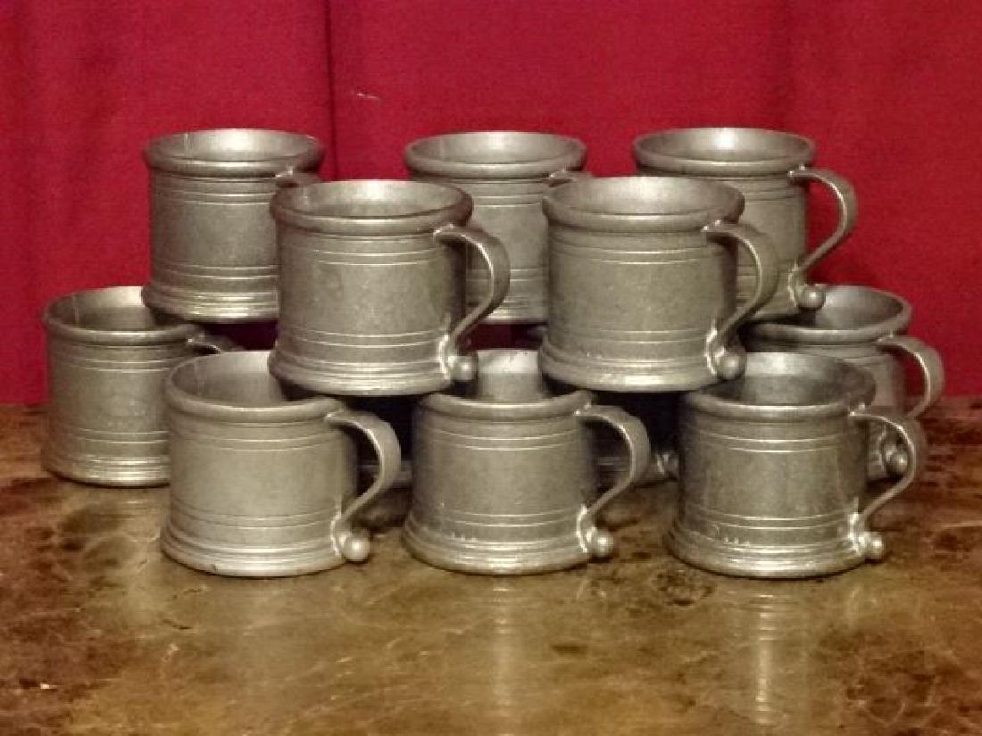 12 PC PEWTER MUGS, UNMARKED, VERY GOOD CONDITION, EACH (1 of 4)