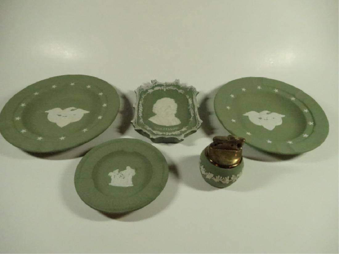 5 PC GREEN JASPERWARE, INCLUDES 4 PCS WEDGWOOD & 1 (1 of 8)