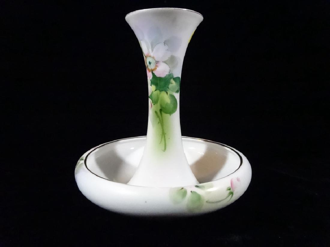 PRE-WAR NIPPON PORCELAIN VASE, HAND PAINTED FLORALS,: PRE-WAR NIPPON PORCELAIN VASE, HAND PAINTED FLORALS, MARKED HAND PAINTED NIPPON ON BASE, VERY GOOD CONDITION, 7" X 6", SKU186.31, *** A PORTION OF THE SALE OF THIS ITEM GOES TO SUPPORT THE KIDS OF LOV