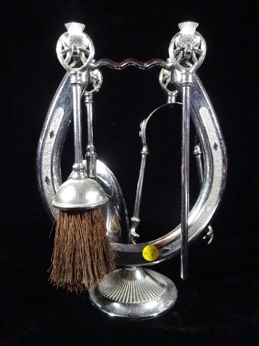 SMALL ART DECO CHROME FIREPLACE TOOL SET, MID 20TH C., (1 of 5)