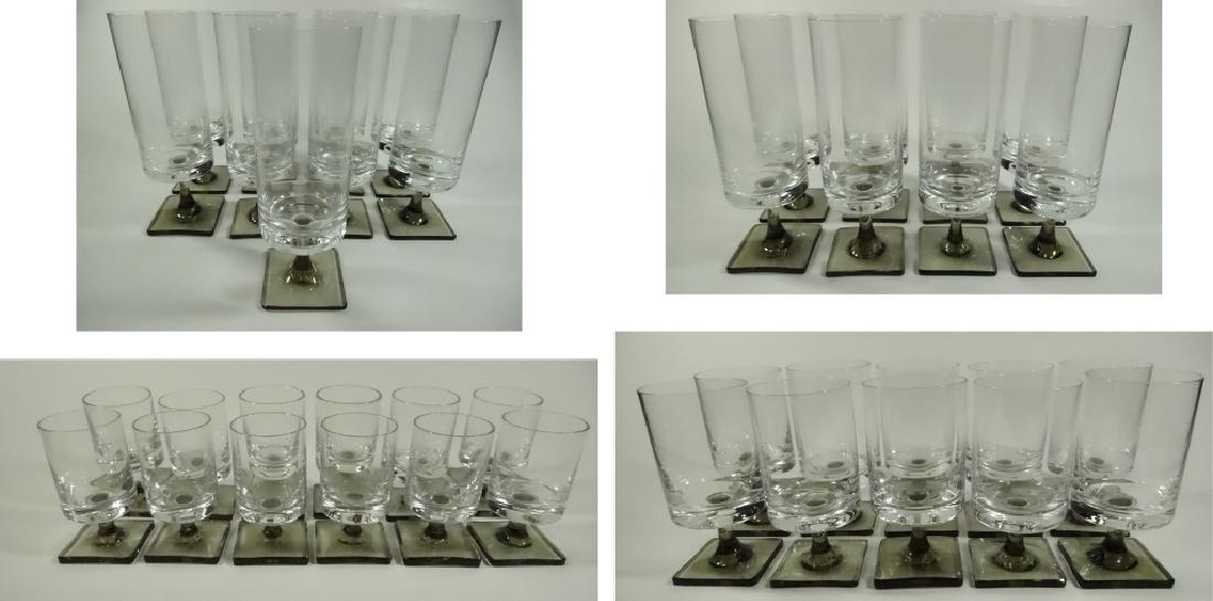 39 PC ROSENTHAL CRYSTAL LINEAR SMOKE SQUARE BASE (1 of 10)